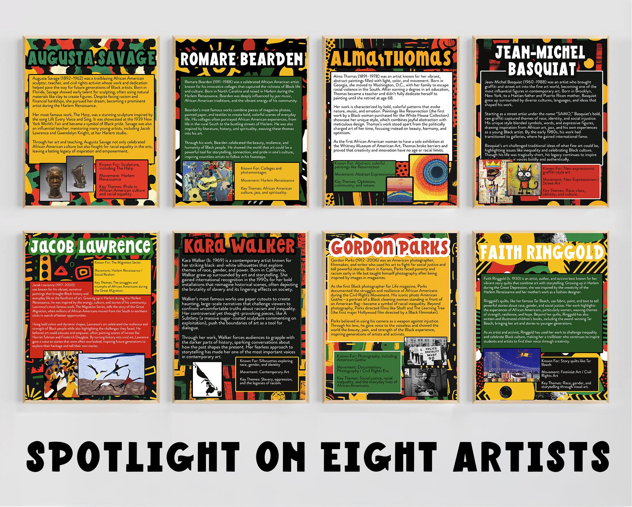 Black History Month Artist Bulletin Board | Black Art Movements Poster ...