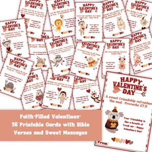 Druckbare christliche Valentinstage für Kinder | Glaubensbasierte Karten mit Bibelversen | Digitale katholische, Homeschool, religiöse Valentinskarten