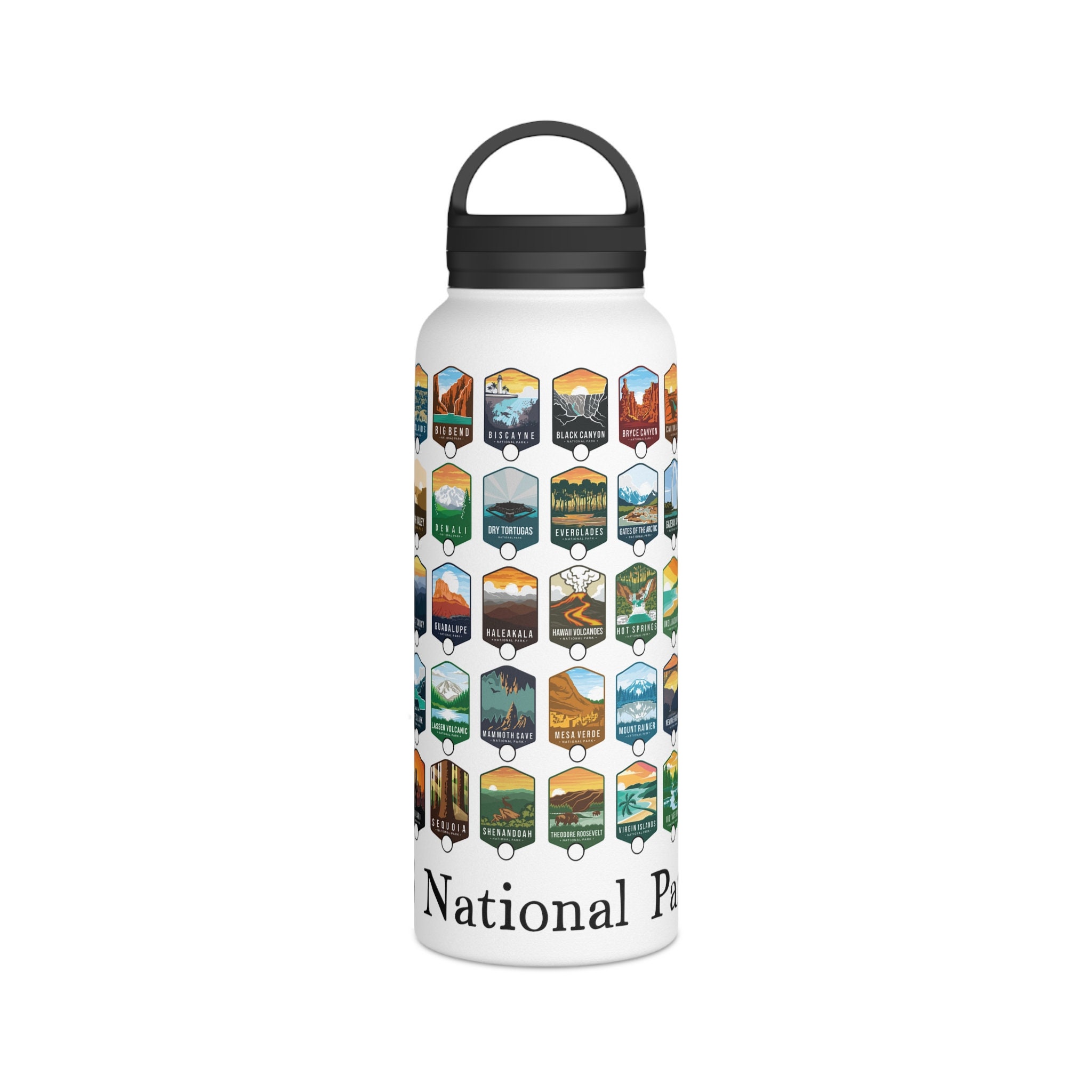 National Parks Checklist Stainless Steel Water Bottle US Park