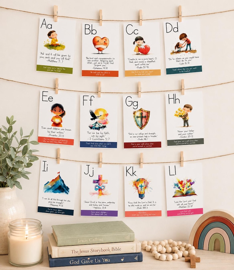 ABC Kids Bible Verse Flash Cards | Printable Scripture Memorization ...