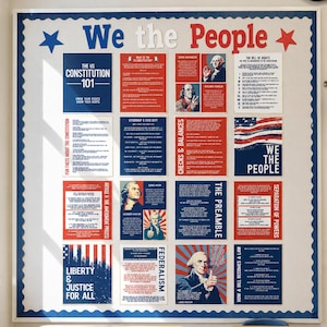 The US Constitution Bulletin Board Set | US Government & Civics Social Studies Class Decor Posters | Constitution Day Classroom Poster Set