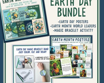 Earth Day Bulletin Board & Activity Bundle | April Earth Month Posters | Environmental Leaders Poster Set | Sustainability Activists Craft