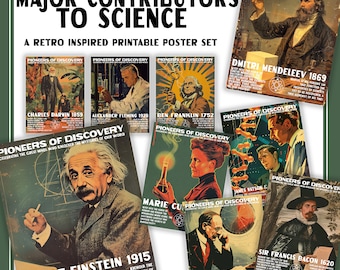 Science Bulletin Board | Middle School Science Teacher Posters | Inspirational Scientists STEM Decor Bundle | Printable Digital Poster Set