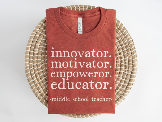 Middle School Teacher Shirt Innovator Motivator Empowerer | Etsy