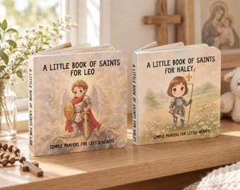 Personalized Saints Prayer Board Book | Custom Catholic Baby Book Baptism Gift | Godchild Gift | Christian Baby Gift | Keepsake Godson