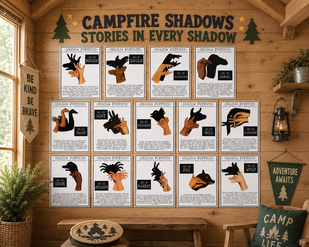 Shadow Puppet Guide Shadow Puppet Posters | Animal Shadow Hand Puppets Bulletin Board ...