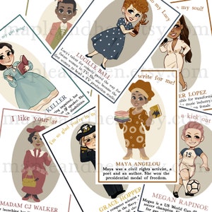 Tarjetas de San Valentín de mujeres fuertes / Descarga instantánea imprimible Mujer feminista empoderada San Valentín / Día de San Valentín Feminismo Chica Impresión digital