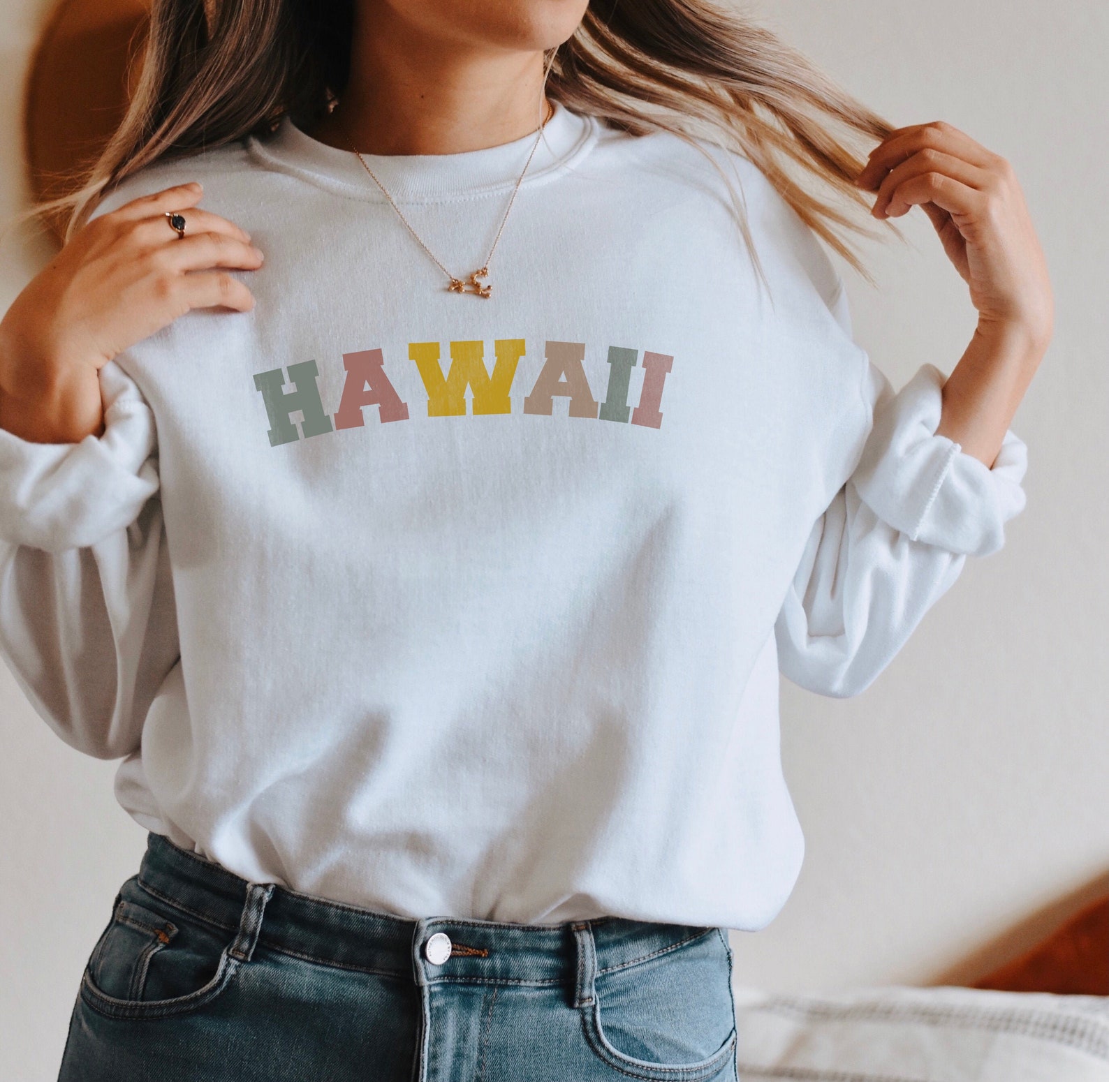 Hawaii Sweatshirt Cute HI Gift Trendy Crewneck Sweater Etsy