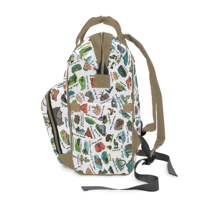 Bolso cambiador de parques nacionales / Bolso multifuncional vintage de parques nacionales / Mochila cambiador para bebé / Amante de los parques / Bolsos para bebés para niñas y niños imagen 7