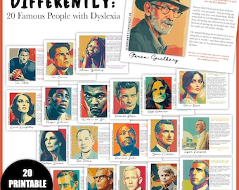 Dyslexia Awareness Month Posters | Famous People with Dyslexia Bulletin Board Set | Neurodiversity Printable Classroom Decor for October