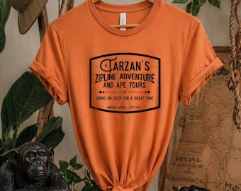 Tarzan Shirt | Zipline Adventure and Ape Tours Tarzan & Jane Tshirt | Magical Vacation Cute Graphic Tee | Summer Vacation Jungle Ape T-shirt