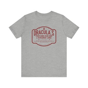 Dracula Shirt | Transylvania Blood Bank Tee | Classic Horror Literary TShirt | Vampire Humor Gift, Gothic Book Lover Dark Academia Aesthetic Athletic Heather