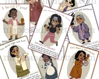 Strong Women Valentine Cards | Printable Instant Download Empowered Feminist Woman Valentines | Valentine's Day Feminism Girl Digital Print