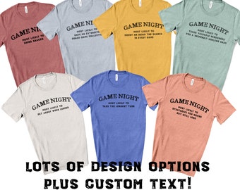 Game Night Shirts | Matching Family Board Game Night Tshirt | Most Likely To Game Night Shirt |  Funny Group Shirts | Custom Gaming Gift