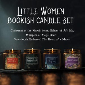 Little Women Inspired Candle Collection Set | Themed Bookish Gifts for Louisa May Alcott Books | Classic Book Lover | Jo Meg Beth Amy March