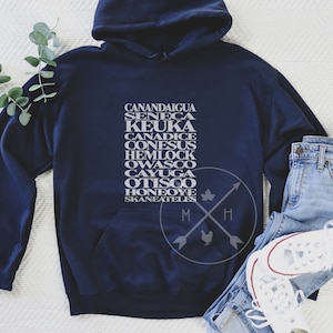 Finger Lakes Hoodie | Finger Lake Cottage Sweatshirt | Boating Summer Vacation 2025 Shirt, Womens Summer Life, Keuka Seneca Canandaigua Gift
