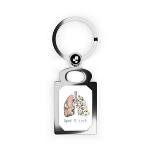 Custom Lung Transplant Gift | Floral Lungs Organ Keychain | RT Respiratory Therapy | Transplanted Lungs 2023 Warrior | Personalized recovery