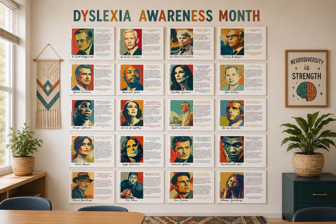 Dyslexia Awareness Month Posters | Famous People With Dyslexia Bulletin ...