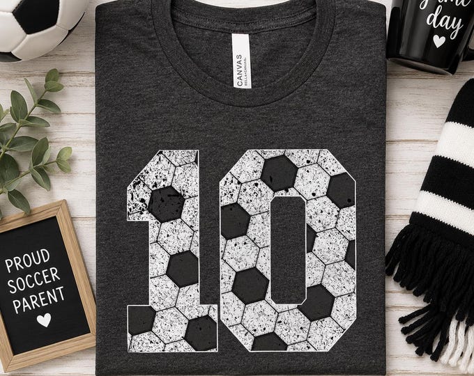 Soccer Number TShirt | Soccer Mom Shirt | Custom Numbers TShirt | Personalized Boys Varsity JV Travel Team Club Tees | Mama Gift Jersey Tee