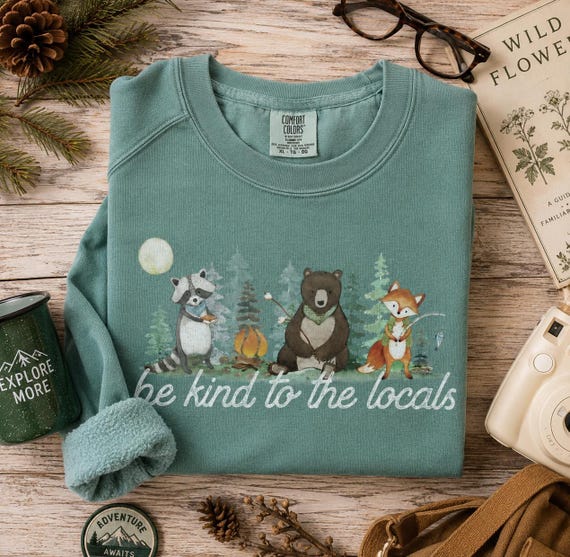 Comfort Colors® Wildlife Sweatshirt | Respect Local Wildlife Crewneck | Be Kind National Parks Gift | Camping Outdoors Environmental Gifts