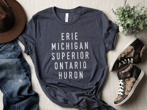 Great Lakes T Shirt, Michigan, Superior, Huron, Erie,Ontario Great Lakes T Shirt, Michigan, Superior, Huron, Erie,Ontario