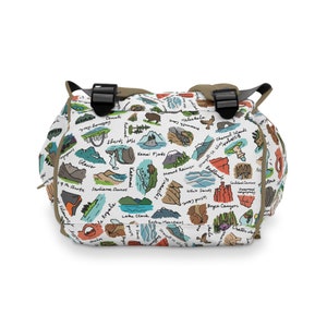 Bolso cambiador de parques nacionales / Bolso multifuncional vintage de parques nacionales / Mochila cambiador para bebé / Amante de los parques / Bolsos para bebés para niñas y niños imagen 8