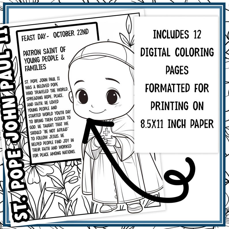 Catholic Saints Coloring Pages | Lent Activities for Kids | Catholic ...