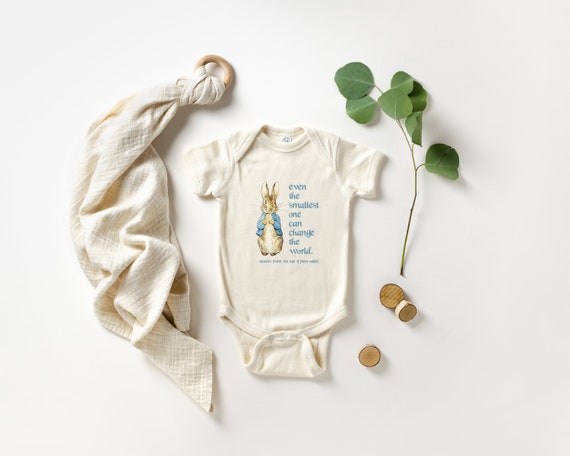 Peter Rabbit Shirt | Beatrix Potter Bodysuit | Baby Birthday Tshirt | Even the Smallest One Can Change the World | First, 1st Bday One