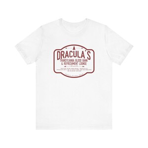 Dracula Shirt | Transylvania Blood Bank Tee | Classic Horror Literary TShirt | Vampire Humor Gift, Gothic Book Lover Dark Academia Aesthetic White