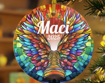 Custom Cross Country Runner Glass Ornament | Personalized Runner Christmas Tree Gift | 2025 Track Team Running | Flying Shoe Secret Santa