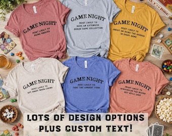 Game Night Shirts | Matching Family Board Game Night Tshirt | Most Likely To Game Night Shirt |  Funny Group Shirts | Custom Gaming Gift