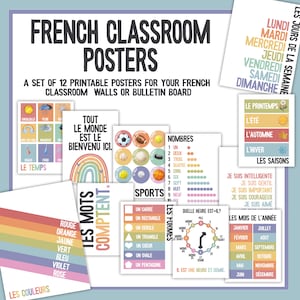 French Classroom Posters | French Foreign Language Bulletin Board | French Teacher Class Poster Set | Affiches éducatives en Francais