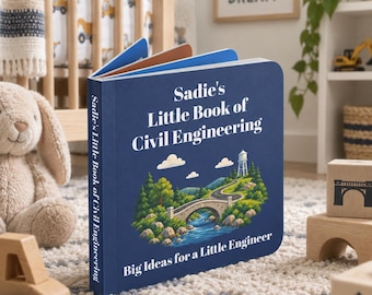 Civil Engineer Baby Gift | Personalized Engineering Board Book | Gift for Civil Engineer Parents | Baby Shower Gift | Little Engineer Book