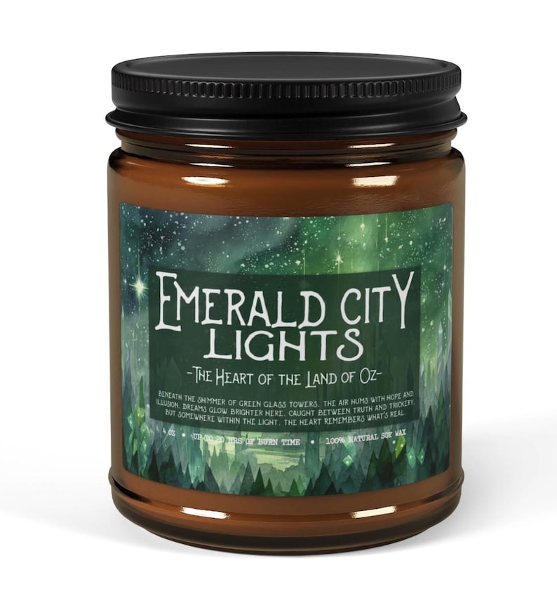 Emerald City Lights Candle Wizard of Oz Book Gift Literary