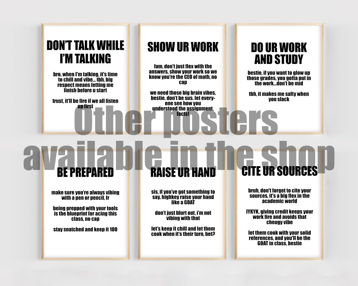 Funny Classroom Poster | High School Middle School Teacher Put Name on ...