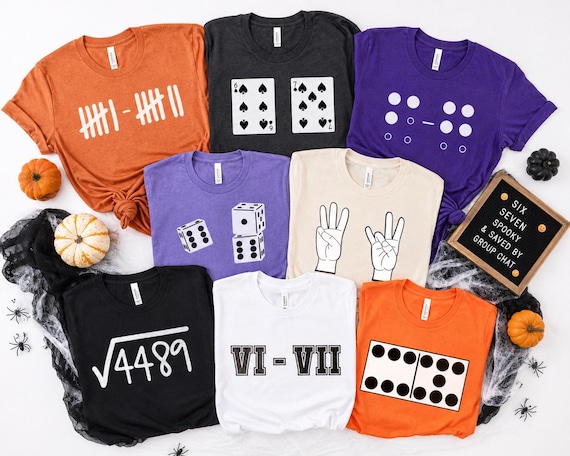 Funny 6 7 Group Costume Shirts | Matching Six Seven Tee for Teachers & Friends | 6-7 Meme Halloween Outfit | Coordinating Team School Spirit