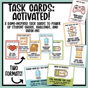 Classroom Task Cards | Student Choice Printable Task Board | Classroom Management Printable Cards | Back to School Routine Choice Boards