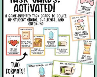Classroom Task Cards | Student Choice Printable Task Board | Classroom Management Printable Cards | Back to School Routine Choice Boards