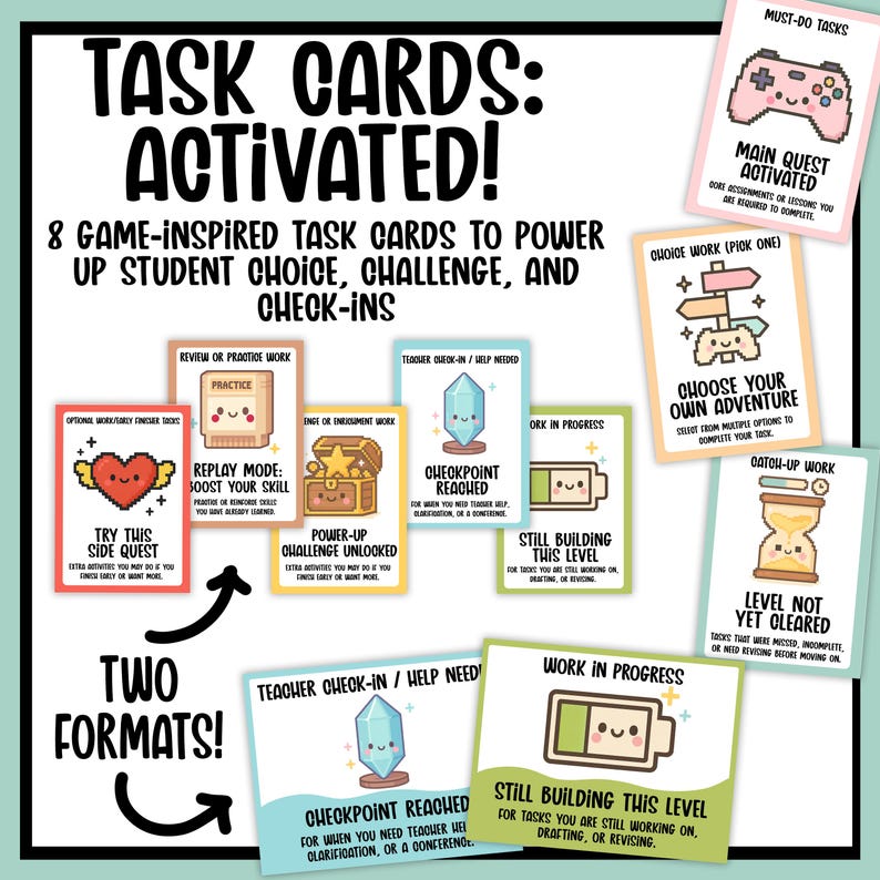 Classroom Task Cards | Student Choice Printable Task Board | Classroom ...
