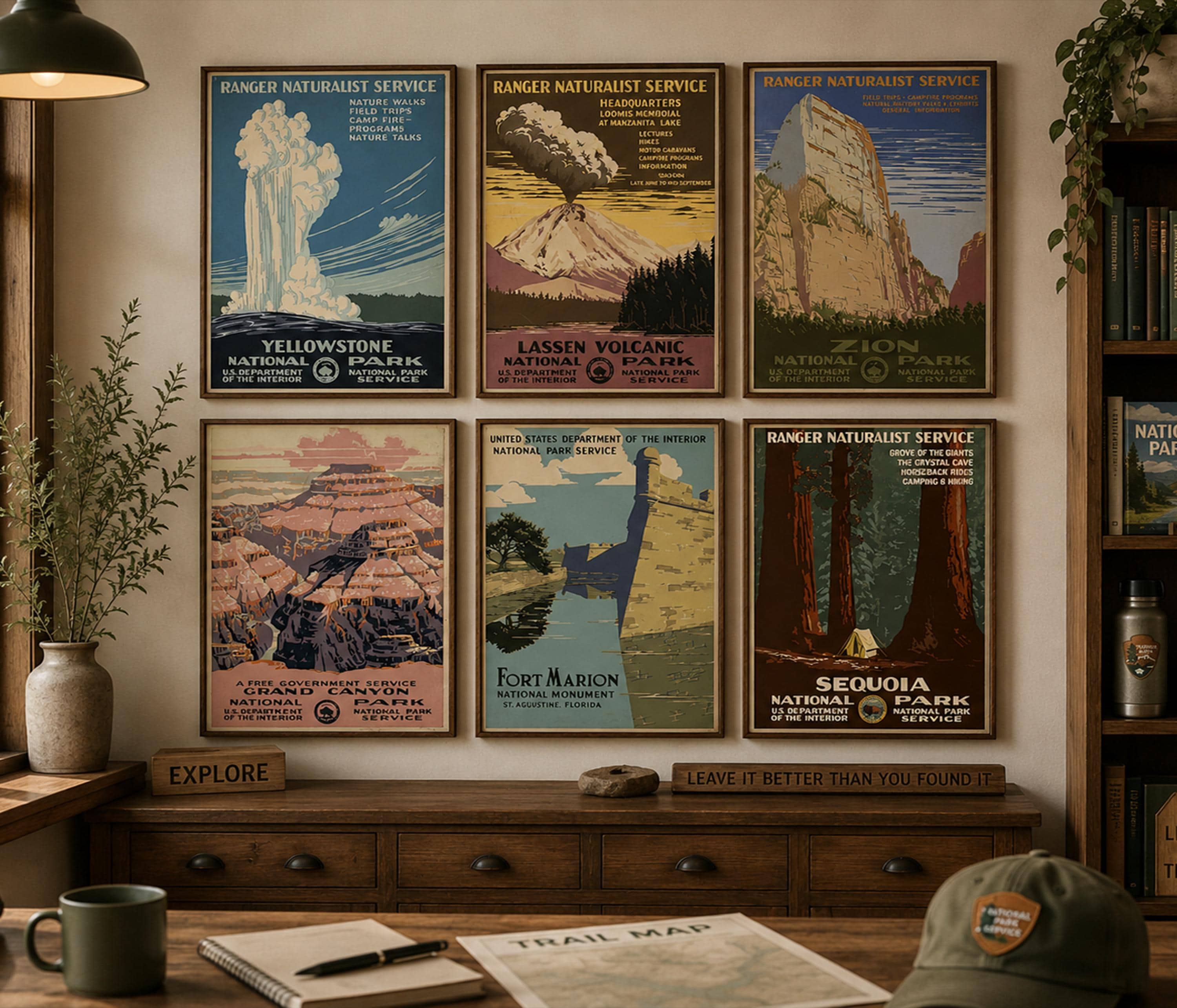 National Park Public Domain Digital Prints | Restored Vintage