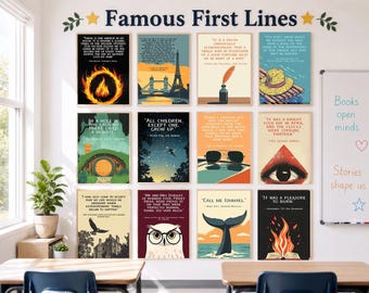 YA Novel Quote Posters | Literature Classroom Decor | ELA English Teacher Bulletin Board | Book Quotes | Reading Wall Art Printable