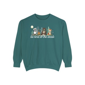 Comfort Colors® Wildlife Sweatshirt | Respect Local Wildlife Crewneck | Be Kind National Parks Gift | Camping Outdoors Environmental Gifts Blue Spruce