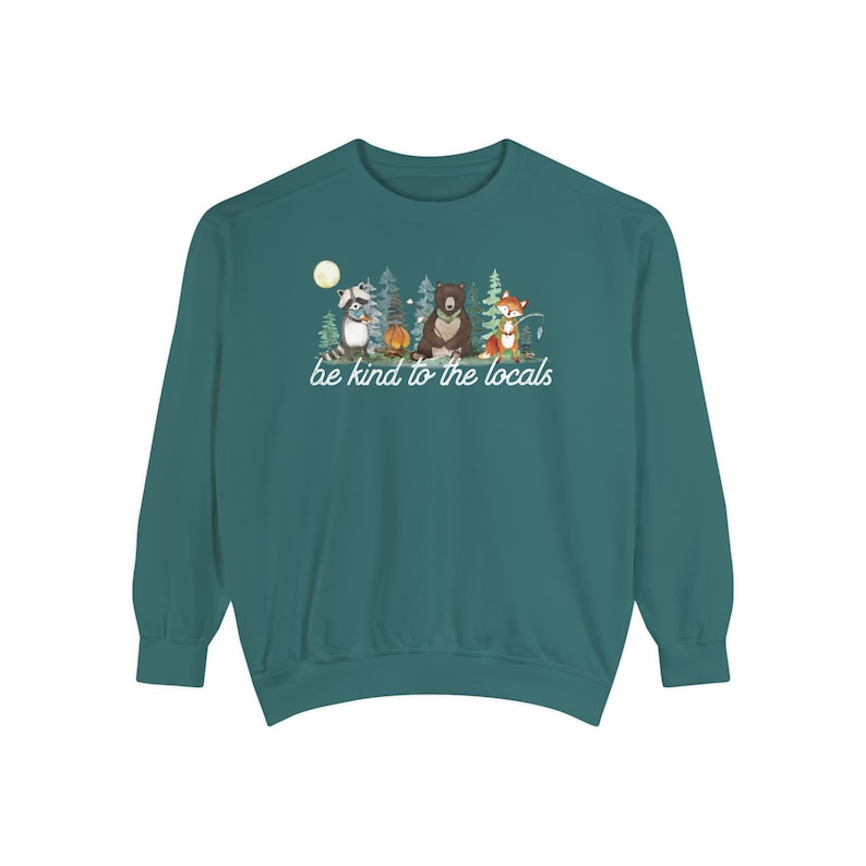 Comfort Colors® Wildlife Sweatshirt | Respect Local Wildlife Crewneck | Be Kind National Parks Gift | Camping Outdoors Environmental Gifts Blue Spruce
