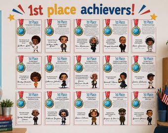 Black History Month Posters | Black History Month February Bulletin Board for Kids | Black History Firsts Poster Set | Inspiring Classroom