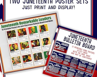 Juneteenth Bulletin Board Sets | Black History Month Posters | 1865 Slavery Freedom Facts | Black History Timeline Emancipation Civil Rights