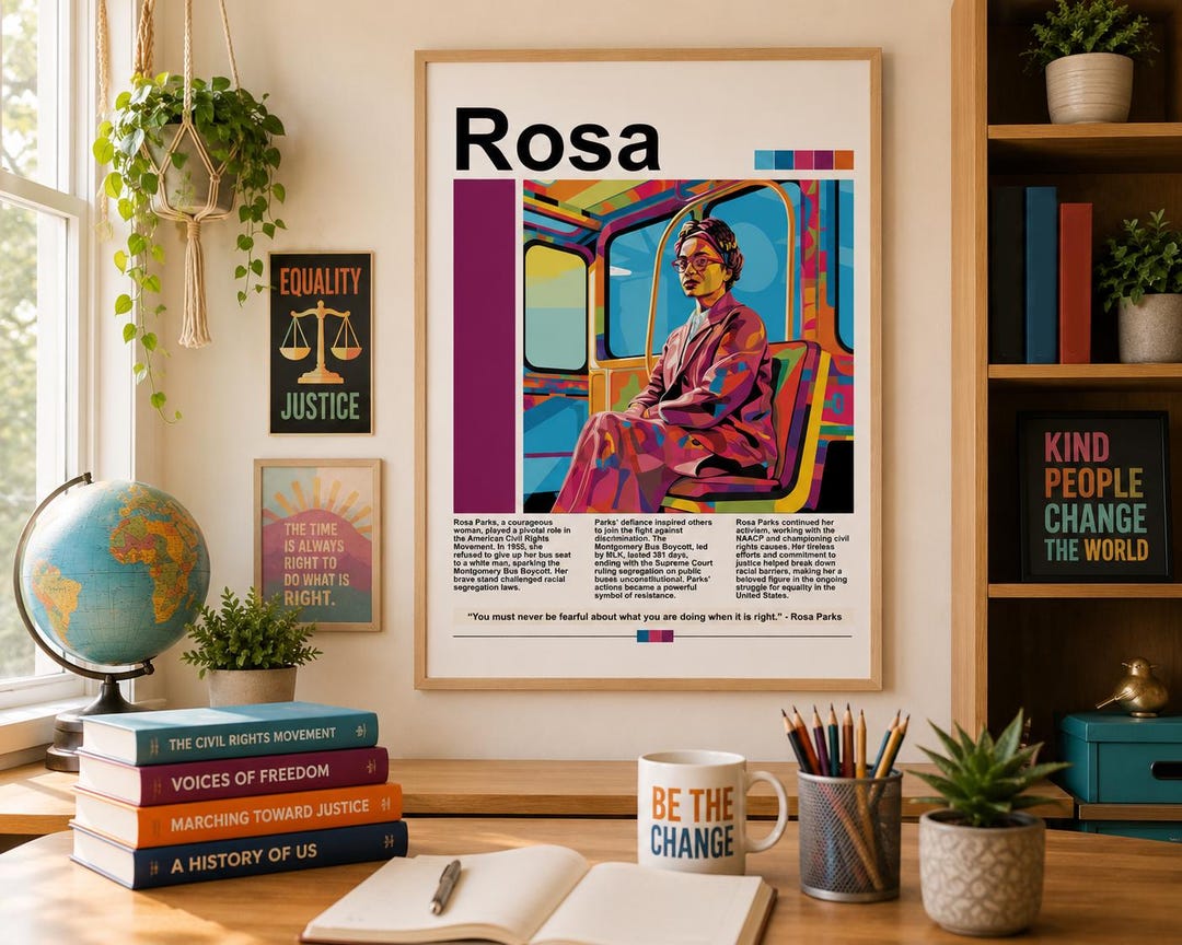 Rosa Parks Digital Art Print | Black History Month Printable | Civil ...