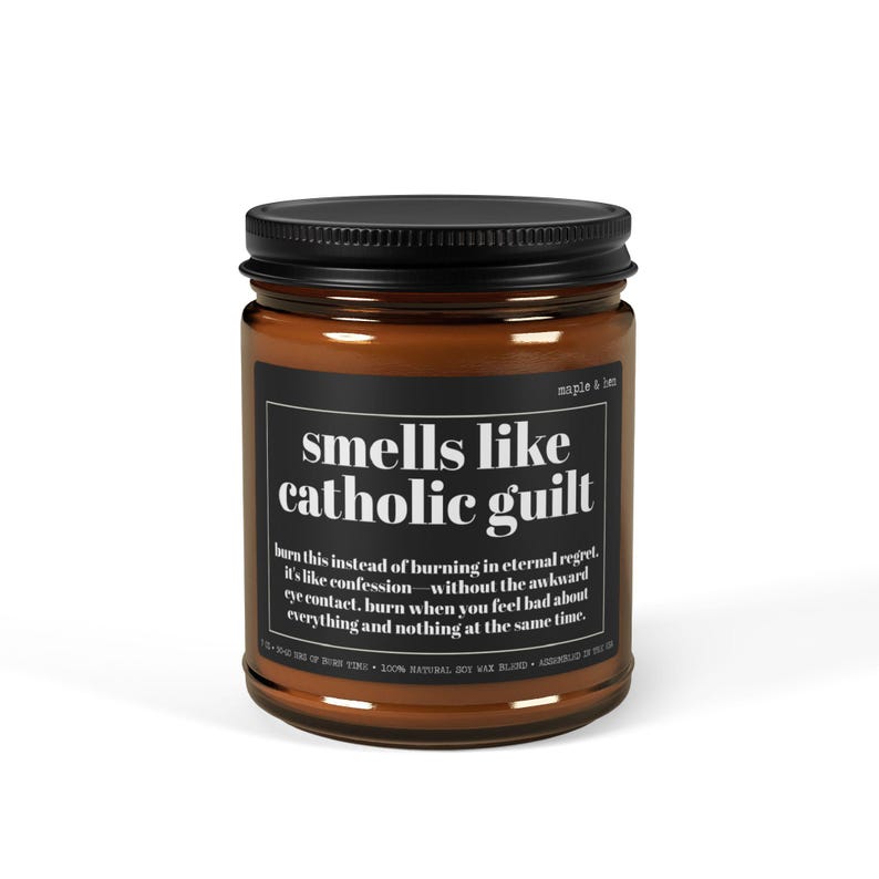 Funny Catholic Guilt Candle | Religious Humor Soy Candle Gift | Catholic Gift for Her or Him | Confession Joke Candle | Cute Catholic Gifts image 11