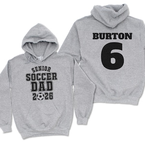 Senior Soccer Dad Hoodie 2026 | Custom Senior Night Hoodie Shirt, Sweatshirt | Personalized Varsity Father Gift | Uniform Numbers Tshirt