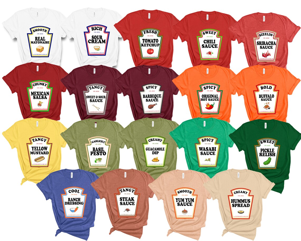 Group Condiments Shirts Matching Condiment Costume Shirt for Etsy