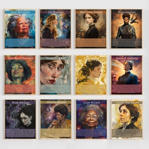 Inspirational Women Writers Posters | Female Authors Bulletin Board Set | Women&#39;s History Month ELA Classroom Decor | Printable Poster Set